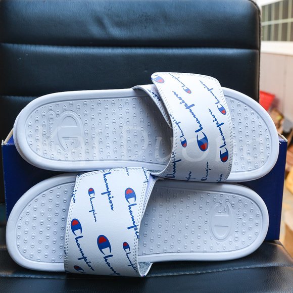 Champion Unisex Slide WHITE - Picture 2 of 8